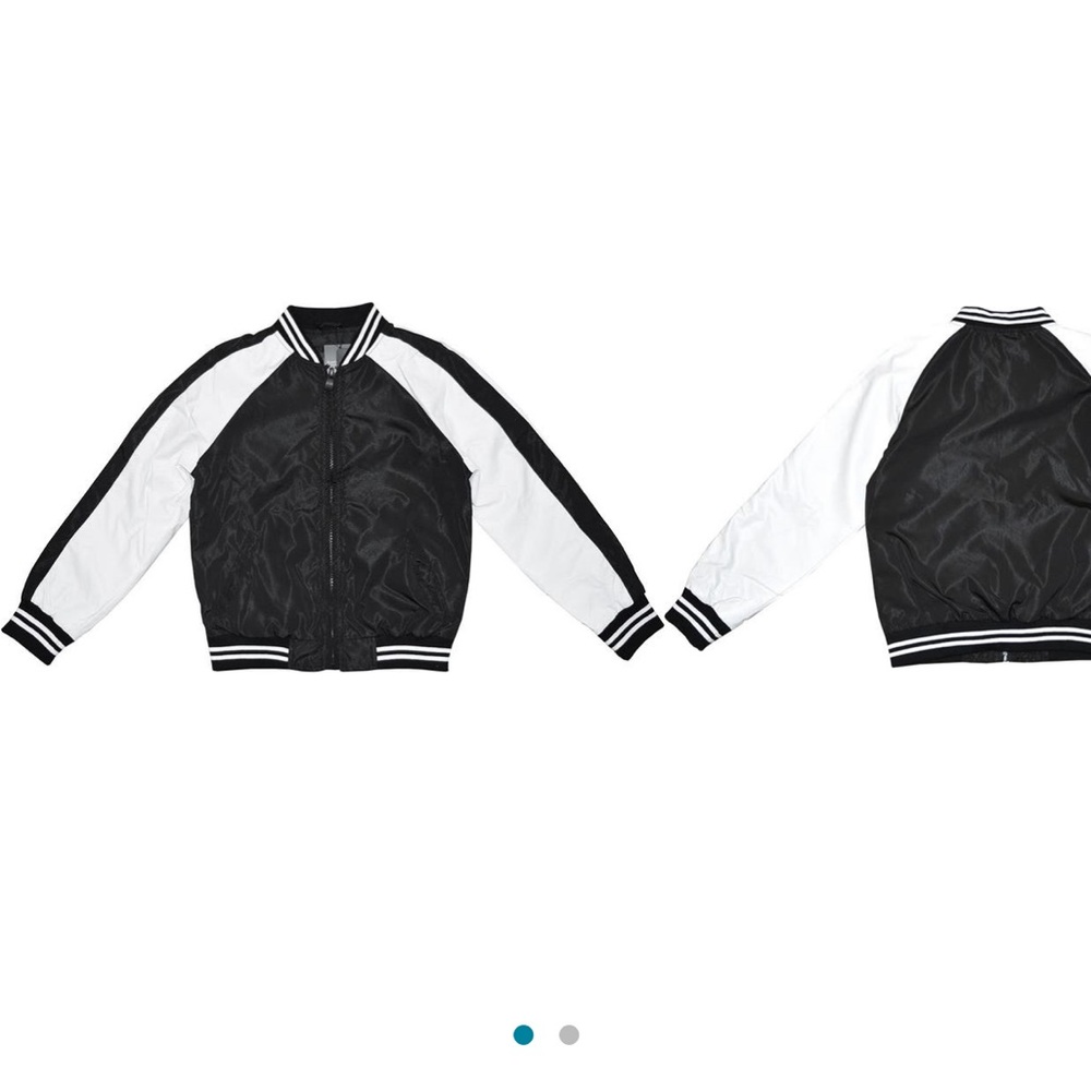 Black and White Big Boys Varsity Jacket. Size L.